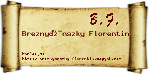 Breznyánszky Florentin névjegykártya